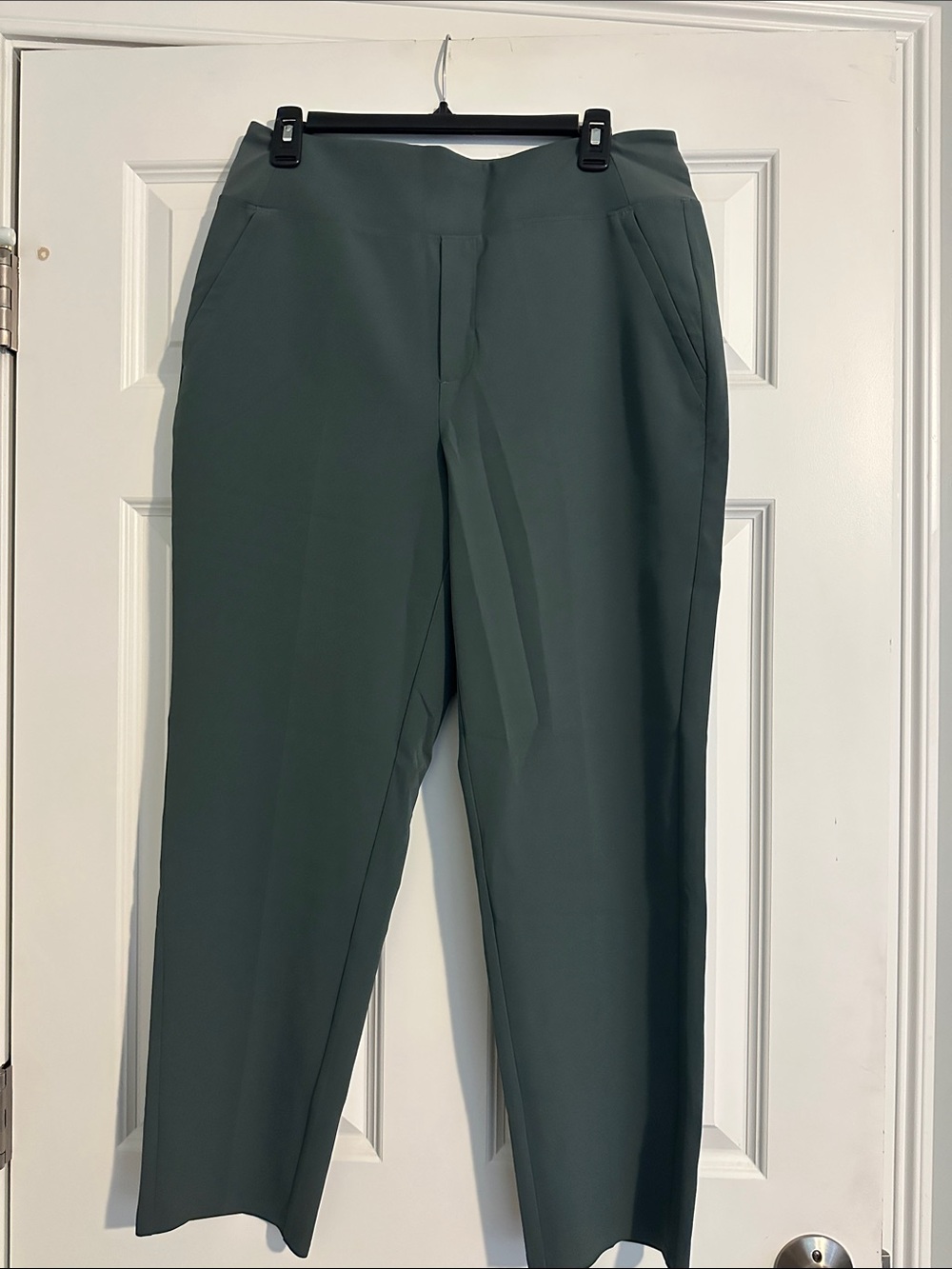 Athleta Tailored Straight-Leg Trousers in Deep Green - Endless High Rise